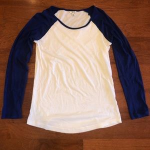 Long Sleeve I LOVE H81 Navy Blue & White Raglan Size M
